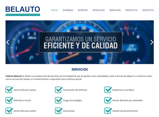 Página web Talleres Belauto