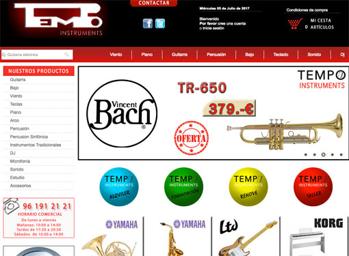 Tienda online de instrumentos musicales